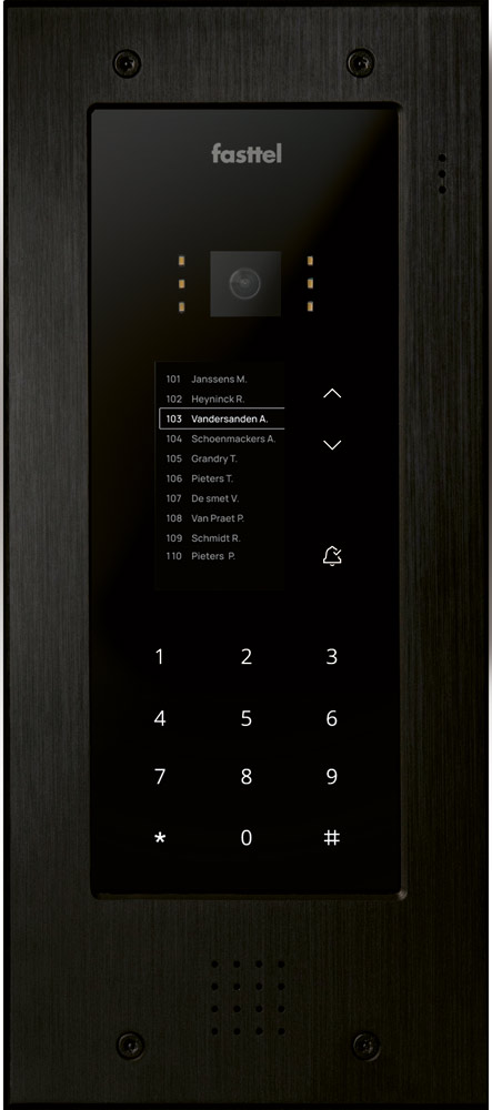 Wizard App@rtment for max. 20 appartements incl. color camera, Proximity/Wiegand reader, keypad color black, IP and SIP client